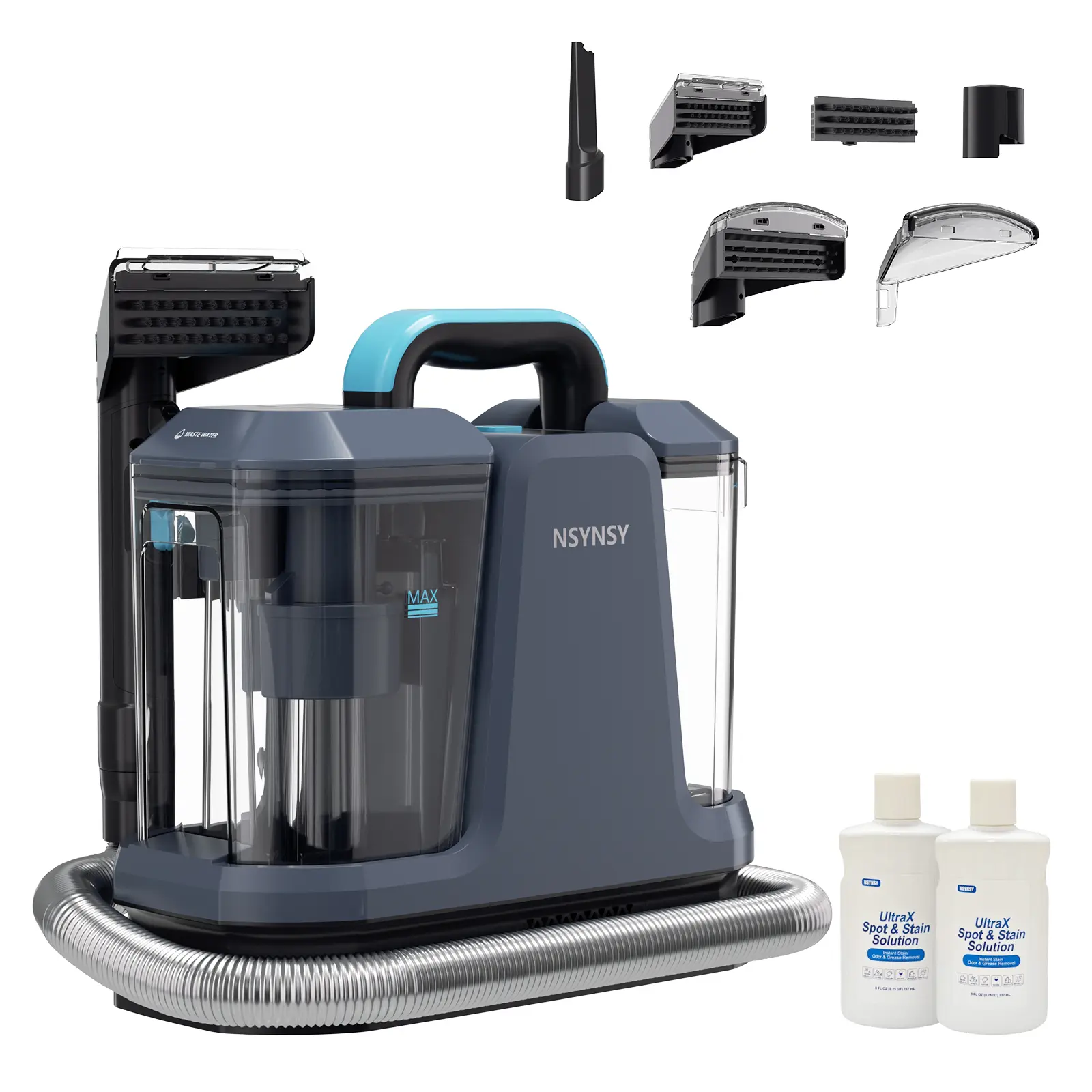 Portable Upholstery & Carpet Spot Cleaner Machine - Strong Suction, Scrubbing Brush for Pet Stains, Spills on Couches, Rugs, Car Interiors