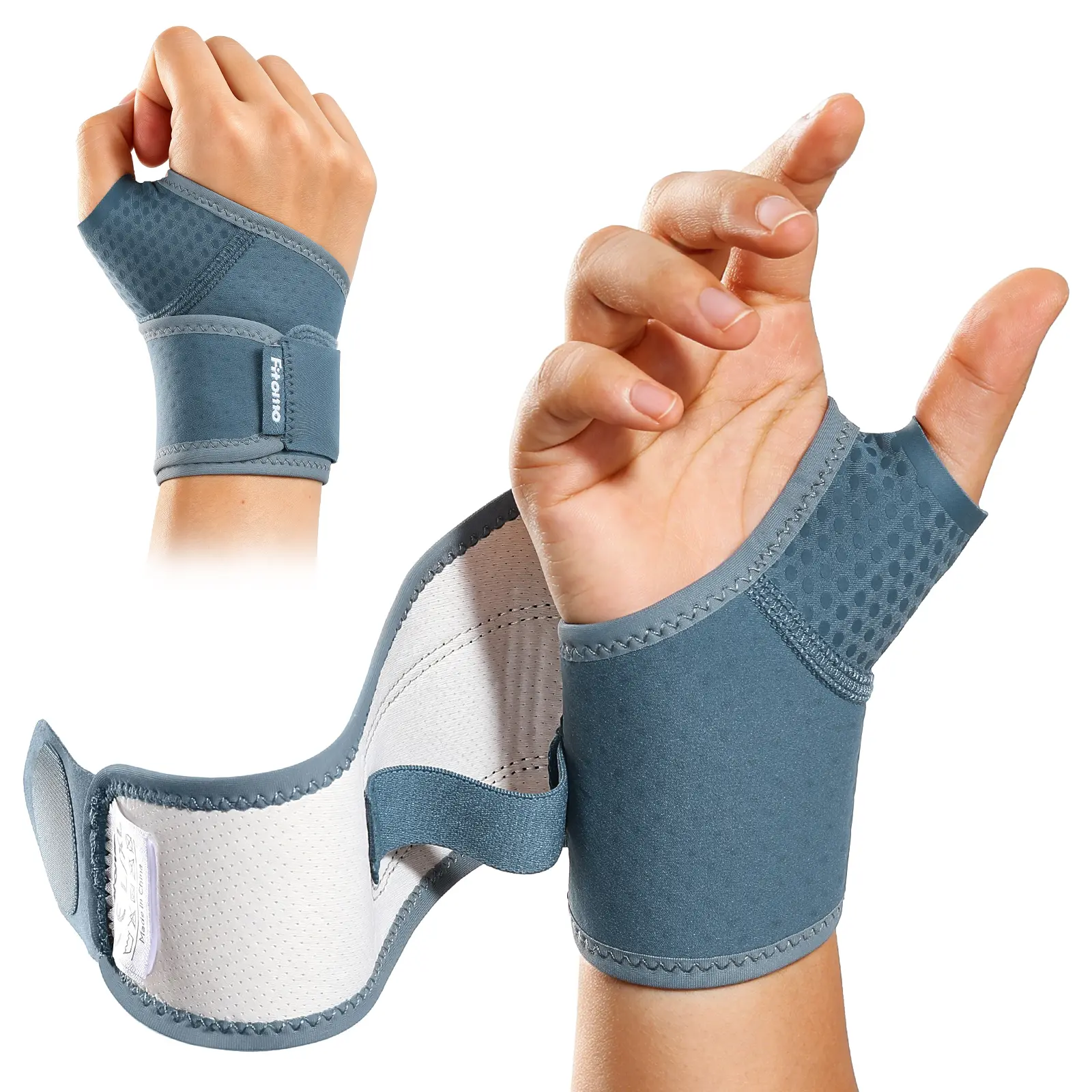 Fitomo Adjustable Wrist Support Wrap for Women & Men, Soft Breathable Compression Strap for Typing, Work, Daily Wear & Light Activity, Fits Left or Right Hand, 1 or 2 Pack
