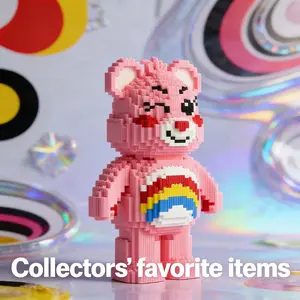 Rainbow Bear 3D Puzzle Building Blocks Decoration, Bookshelf Home Office Cabinet Decor, Party Living Room TV Stand Display Gift