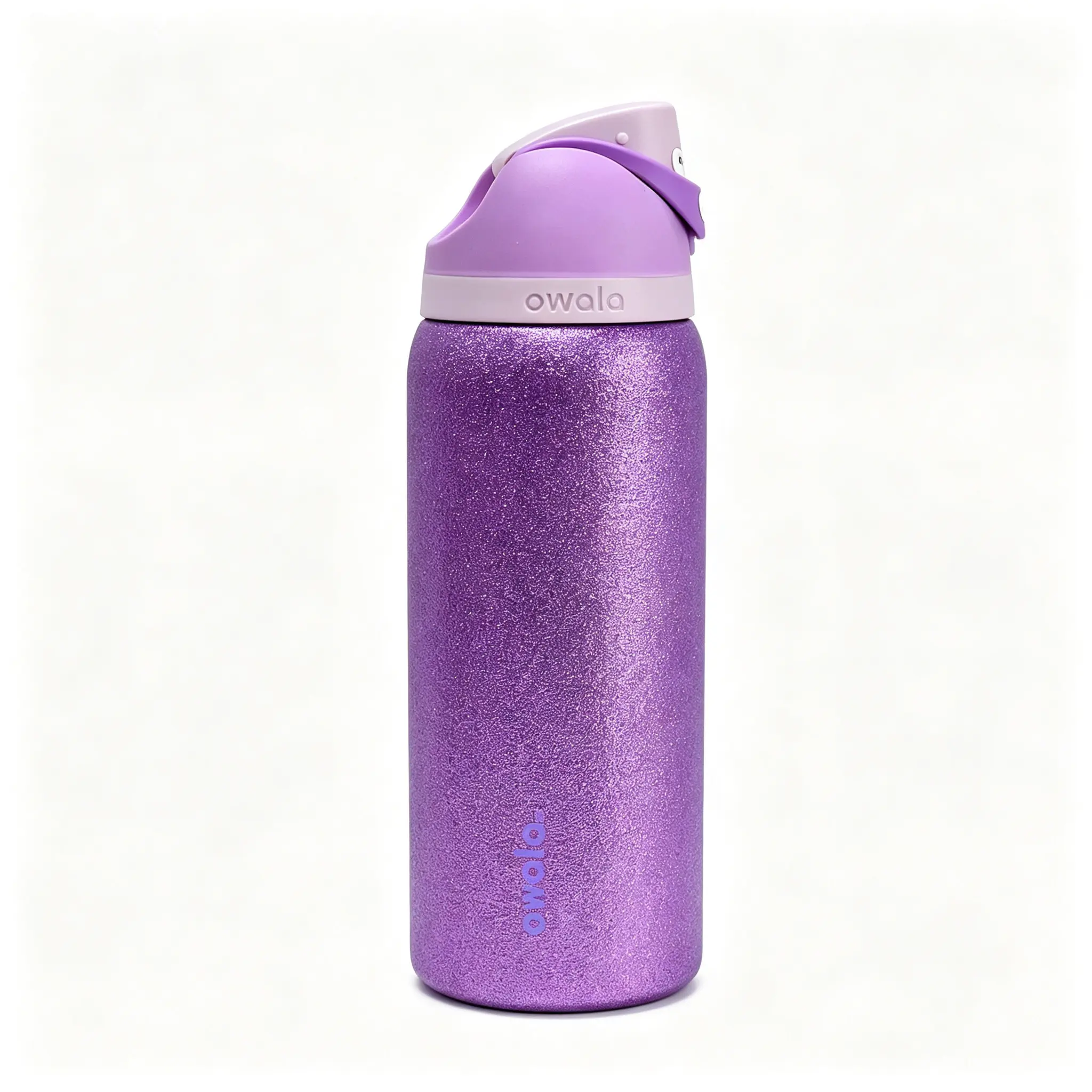 Owala FreeSip 32oz Purple Crushed Diamond Glitter Metallic Stainless Steel Water Bottle, Flip Top Leak-Proof Lid, Vacuum Insulated, BPA-Free Portable Tumbler for Camping, Travel, Gym & Daily Outdoor Use