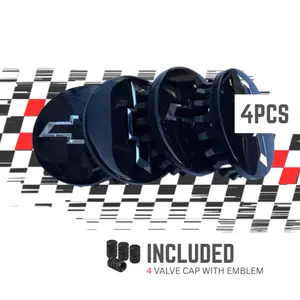 Generic Universal Wheel Hub Center Cap 4PCS 3.25'' Diameter Black with Emblem Snap-On Design Secure Fit Enhance Vehicle Appearance