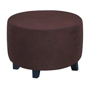 Velvet Stretch Round Ottoman Slipcover