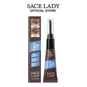 SACE LADY 24H Lock Eyebrow Gel, Waterproof Brow Gel Brown with Built-in Brush, Long-Lasting Natural Pigmented Eye Makeup for Women