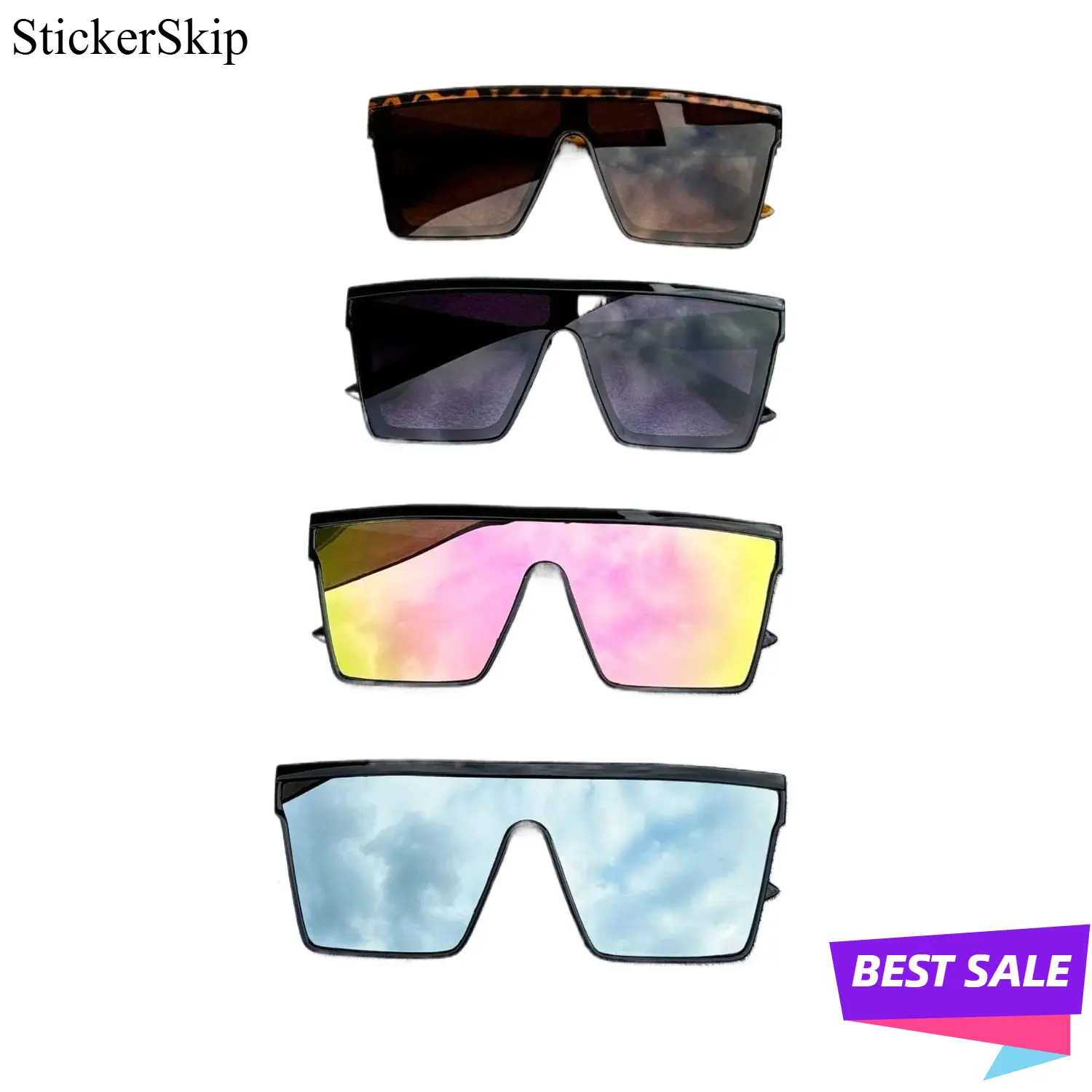 2026 New 4PCS Punk Style Large Frame Sunglasses for Men & Women, European & American Fashion Polarized Sports Eyewear, UV Protection, Lightweight & Durable, Perfect for Riding, Driving, Golf, Festivals, Daily Wear & Ideal Holiday Gift