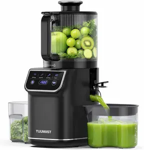 3-in-1 Cold Press Juicer Machine, Smart Touch Masticating Juicers for Whole Fruit & Vegetable, 6.5" Wide Chute Slow Juicer for Nut Milk & Sorbet, High Yield, 100oz Large Capacity, Easy Clean,SummerVibes