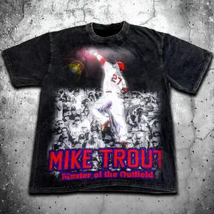 Vintage Mike Trout T-shirt, Baseball Heavy Hoodie, Oversized Washed Sweatshirt, Unisex Faded Shirt, Gift for him Gift for her.