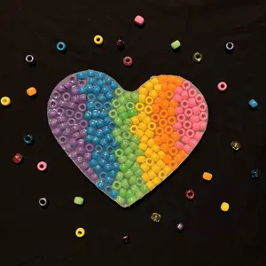 Rainbow Heart silicone Picky Pad for Skin Picking, Anxiety and stress relief and ADHD toy. fidgets adhd toy Adjustable Fingers