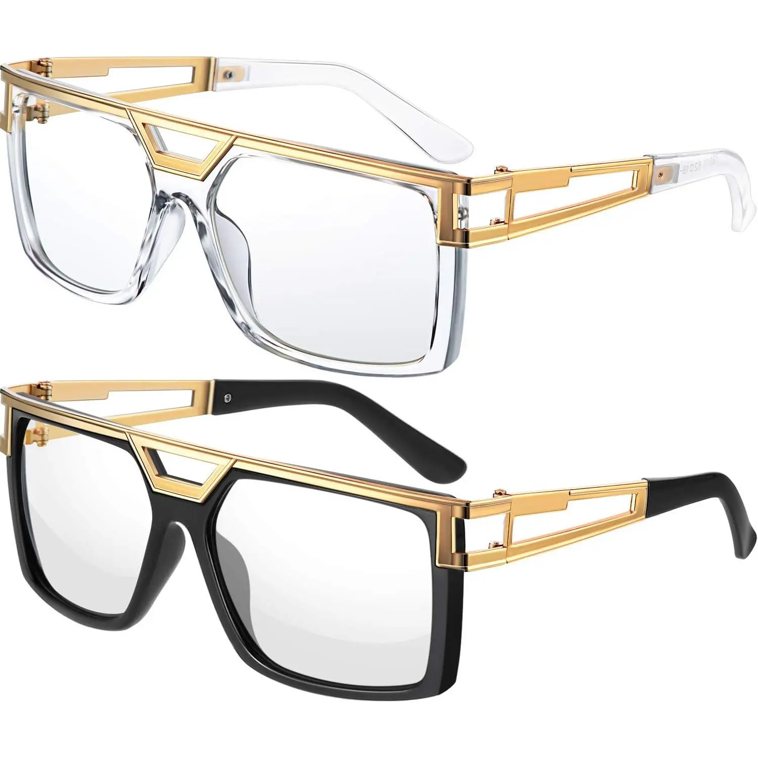80s 90s Sunglasses Vintage Rapper DJ Hip Hop Glasses Retro Old School Glasses for Men Women