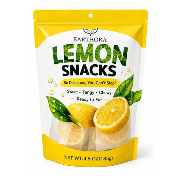 Earthora Sweet & Sour Chewy Dried Lemon Snack, Ready-to-Eat Fruit Slices, 135g