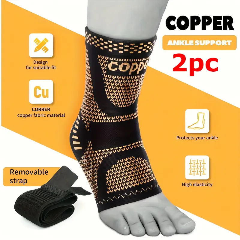 Knee Brace Stabilizers 2 Piece Set for Adults, Sports Protective tool, Copper Infused Joint Compression Supports with Adjustable Strap for Arthritis Pain Relief and Football Gear Healthcare, Two Piece Set, Arthritis Aid Patellabands Man
