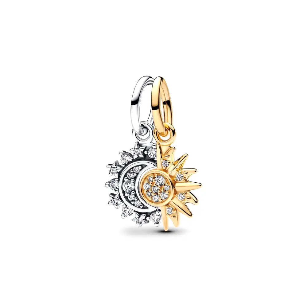 Splittable Sun & Moon Charm,Jewelry Accessories,Bracelet Pendant Gemstone Decorated Baseball Accessories