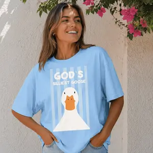 God's Silliest Goose Retro Christian T-Shirt, Funny Duck Graphic Faith Tee, Christian Gift
