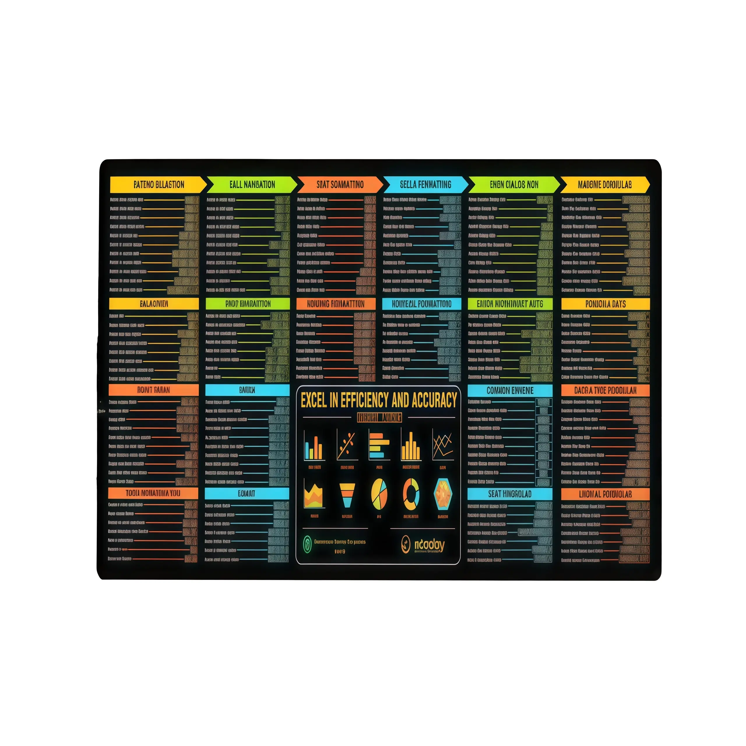 Large shortcut key desk mat, non-slip mouse pad, extended gaming mouse pad with waterproof and non-slip rubber base, desk accessories, computer desk accessories, office desk supplies, portable mouse pad, multi-functional office supplies, Size 20X24cm