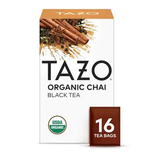 TAZO Organic Chai Black Tea Bags, Caffeinated tea, 16 Total Bags