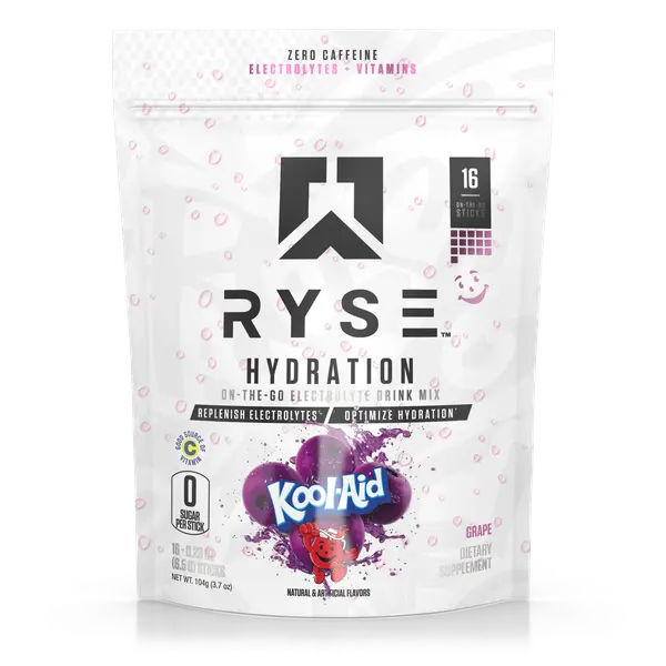 Ryse Supps Hydration Electrolyte Powder Dietary Supplement - On-The-Go Concentrated Drink Mix with Essential Minerals, Fitness & Healthcare Daily Electrolyte Support