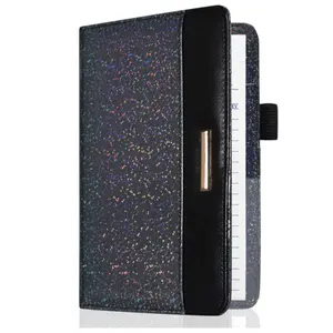 Server Book for Waitress Leather Books Organizer with Zipper Pocket Cute Waiter Wallet with Elastic Band Closure