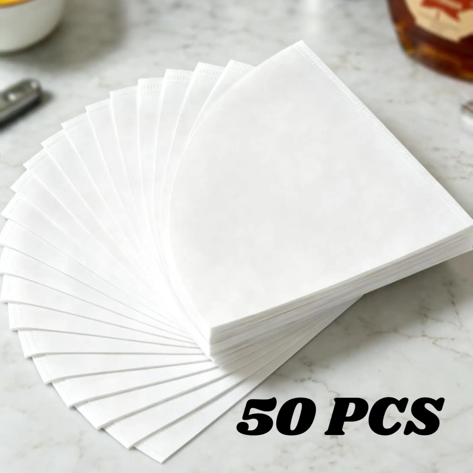 Fryer Oil Filter (50 Pack), Cooking Oil Filter, Maple Syrup Filter, Non-Woven Frying Oil Filter for Cooking Oil, Maple Syrup, Grease & Beeswax, Fryer Filter for Restaurant, Cafe, Food Truck, Kitchen