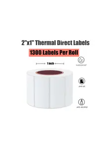 FNSKU 2''x1'' Thermal Direct Labels - 1300 Labels Per Roll, Waterproof, Anti-Oil, Anti-Alethol, Suitable for Various Applications