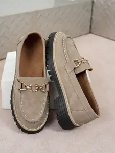 Women's Loafers Retro Style Flat Shoes, Casual Office Wear, PU Upper Material, PVC Sole, All Seasons, Above Ankle Height, Western Slip On, Soft Sole Flats