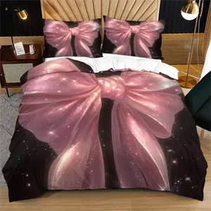 Background Bow Bedding Set, Soft Fabric, Comfortable Sleep Quality, Perfect Gift for Kids and Adults, Includes Duvet Cover and Sheets, Soft Bedding Sets