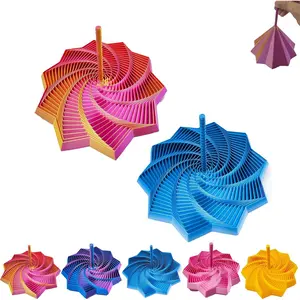 3D Printed Stress Relief Star Toy Transformable Anti-Stress Finger Toy with Knob Handle 11.7cm Anxiety-Relieving Sensory Toy for Adults & Children Random Assorted Colors