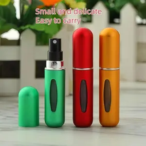 4pcs 5ML Perfume Bottles, Refillable Bottom Pump Spray Bottle, Lightweight Portable Cosmetic Bottle, Reusable Fragrance Dispenser, Travel Friendly