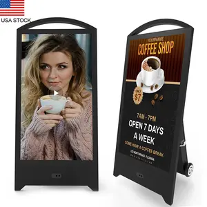 360SPB 43 Inch 2000nits Rechargeable Portable Outdoor Digital Signage Displays IP65 Waterproof LCD Kiosks with Wheels for Commercial Use