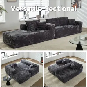 Ovios Sectional Sofa for Kids and Families, Easy to Assemble, Soft Fabric, Versatile for All Ages, Durable Design