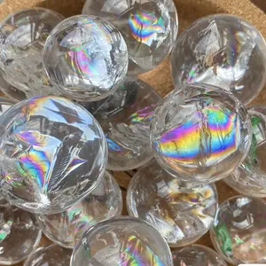 rainbow clear quartz mini sphere