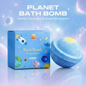 Bath Bombs Bubble Bath | Galaxy Planet Bath Bomb 1 Pack (6 Color Options) | Colorful Fizzing Bath Soak for Silky-smooth Skin & Self Care Routine, Relaxing Aesthetic Bath, Home Spa Night Gift Valentine's Gift Bath Shower Gel Body Care Products