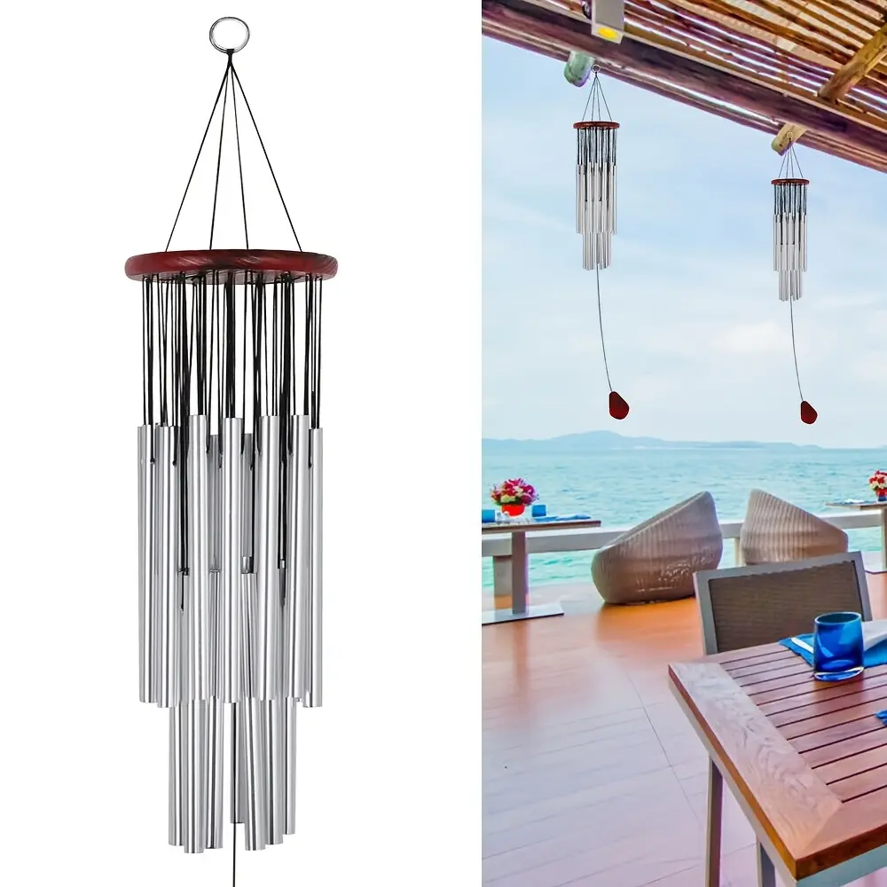 27-Tube Large Aluminium Hanging Wind Chime with Traditional Classic Bells, Relaxing Meditation Wind Catcher, Outdoor Garden Accessories, Patio Decor, Father’s Day Gift, All Seasons Use, Chimes