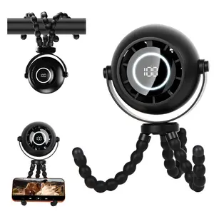 2026 New Mini Portable Stroller Fan 4000mAh Battery, 3-Speed Portable Clip-On Fan – 360° Flexible Legs for Stroller, Crib, Tent & Desk, Ultra-Quiet 38dB Brushless Motor, 3-in-1 LED Night Light,  Safe Blade-Free Design for Babies & Toddlers