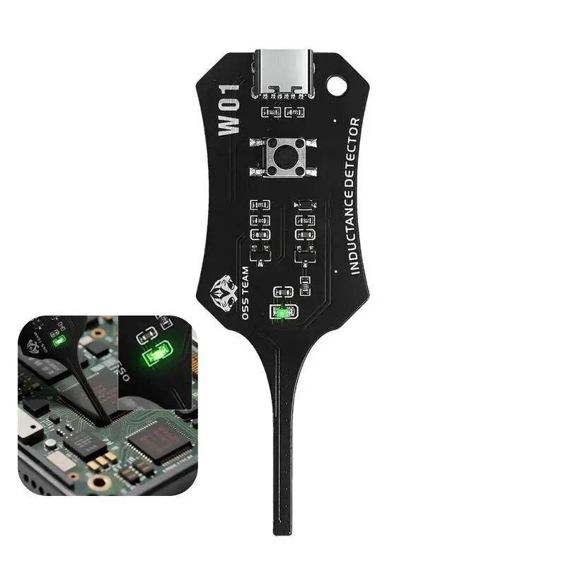 Type C Inductor Tester Motherboard Coil Detector Circuit Board Inductance Meter Electromagnetic Induction Quick Fault Check Tool for Phone Electronic Component Repair
