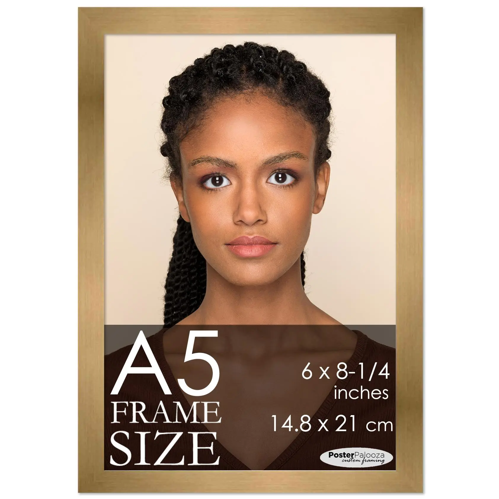 A5 Frame Gold Bronze Modern Minimalist 6x8.25 Frame - Wood A5 Picture Frame, UV Acrylic