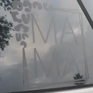 MAMA Leopard Print Window Decal - Matte Black or White Vinyl for Car Exterior - Decor Decorative