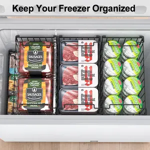 Msercuor  Upgraded Freezer Organizer Bins2/4/6/8 Pack MAX Capacity Stackable Baskets for 5/7 Cu.FT Deep Freezers Rust-Proof Airflow-Friendly Kitchen & Pantry Storage Heavy-Duty Anti-Rust Metal