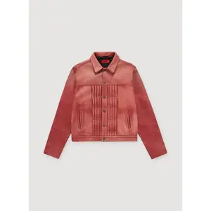 424 on Fairfax Leather Trucker Jacket Red