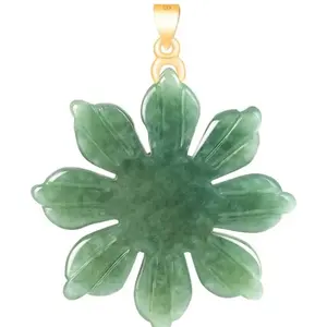 Philippine Sun Jade Pendant with gold plated chain