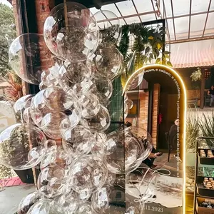 50 Transparent Pop Spheres, 5 Sizes Balloons, Indoor & Outdoor Decor, Perfect for Birthday Parties, Graduation, Valentine's Day, Christmas