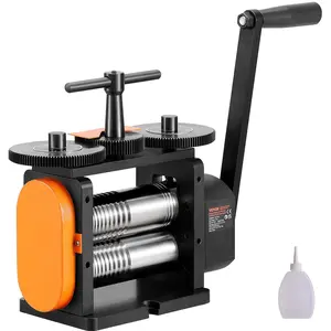 【Summervibes】VEVOR Rolling Mill,  , 2.24"/57 mm Jewelry Rolling Mill Machine, 1: 2 Gear Ratio, 3-in-1 Multi-function Rolling Mill, 0-5.5 mm Press Thickness for Metal Jewelry Making Sheet Square Wire Elliptical