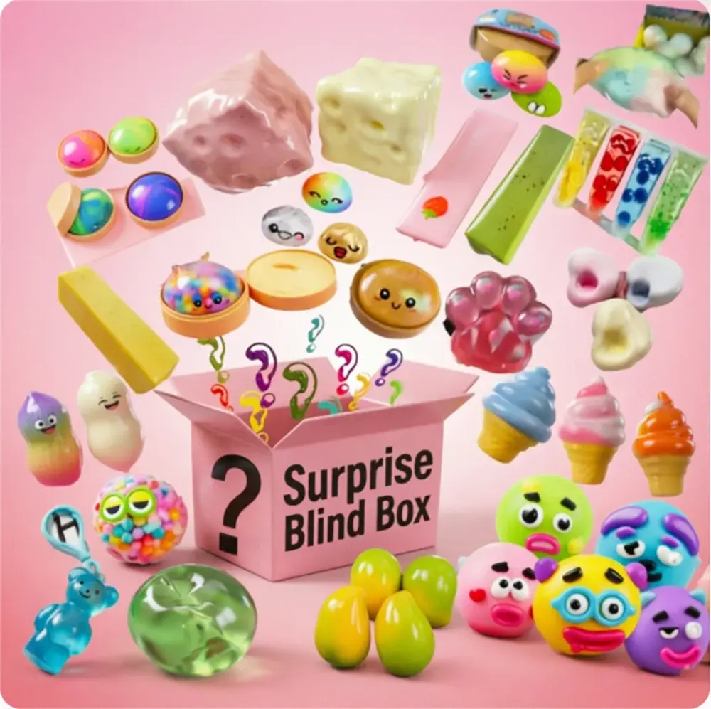 HOT Surprise Box Toys Novelty Stress Relief Assorted Squishy Figures Blind Box Fun Mystery Fidget Stress Relief Surprise