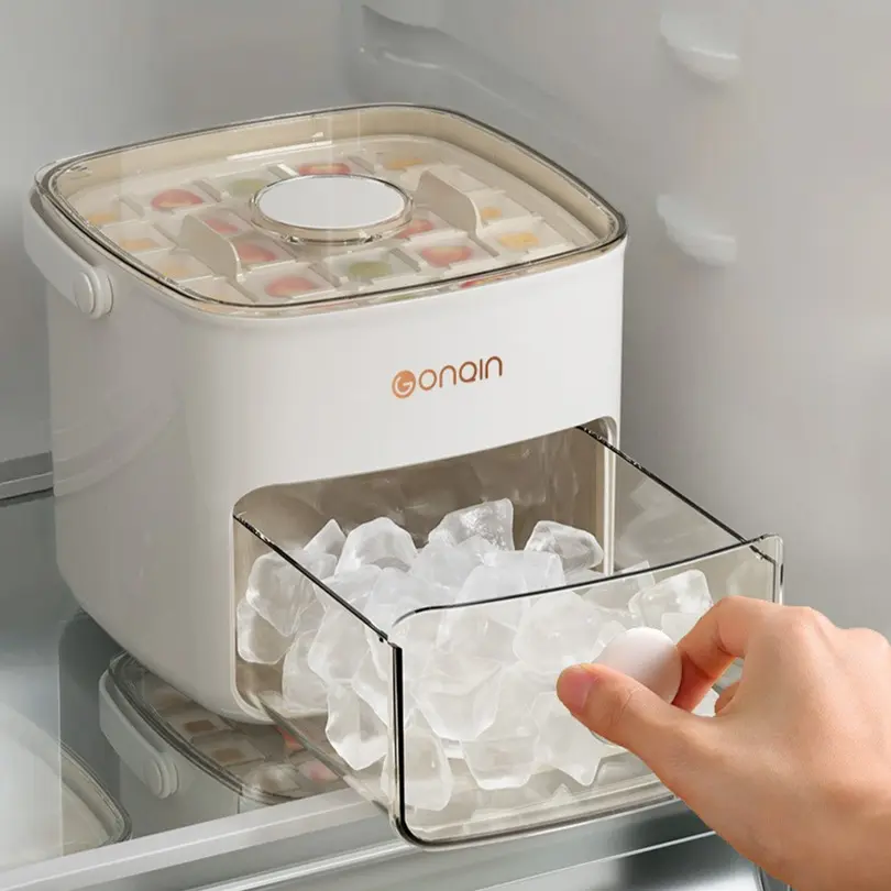 Handheld Ice Bucket, 48-Cell Ice Cube Tray, Ice Mold, Freezing Tool — Food-Grade, Large-Capacity, Home Press-Type Ice Cube Tray