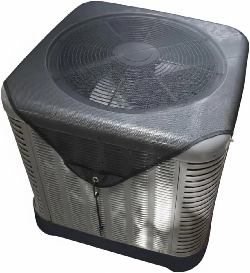 28" Universal AC Cover for Outside Units, Heavy-Duty Mesh AC Condenser Cover with Bold Rope and Windproof Hooks, All-Season Heat Pump or HVAC Protection