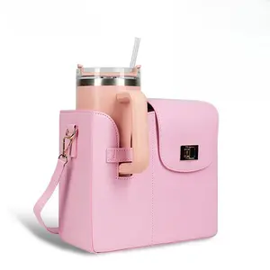 1 PC Adjustable Crossbody Bag for Drink Holder with Wallet Storage, Cup Accessories Gym/Work/Travel Drinkware Crossbodybagwomen Sling Purse Leather Satchel
