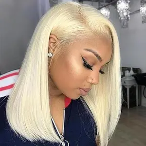 613 Blonde Bob Wig Human Hair 13x4 HD Bob Lace Front Wigs Human Hair Pre Plucked 180 Density Blonde Wig Human Hair Short Bob Wigs for Women