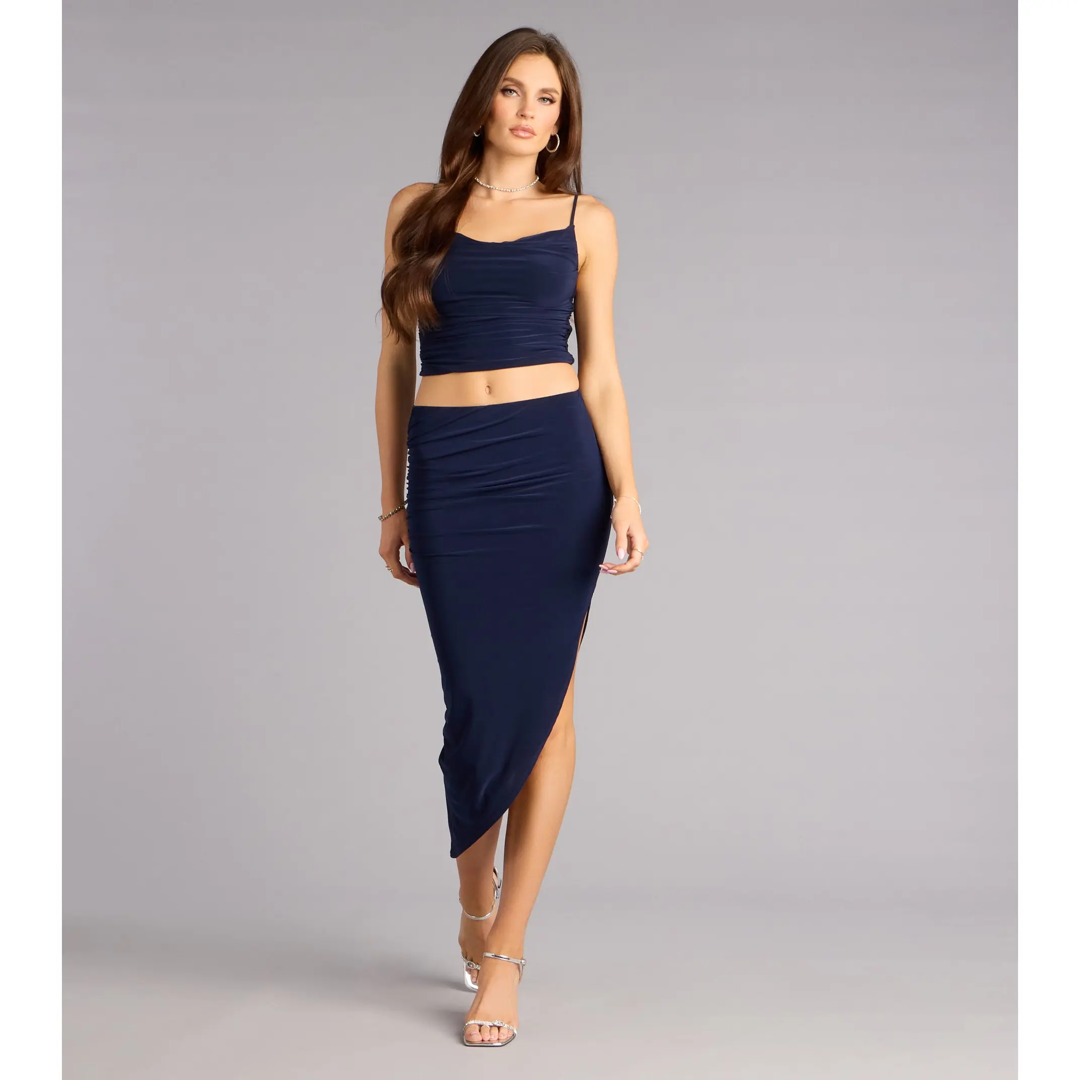 Soft Allure Asymmetrical Midi Skirt