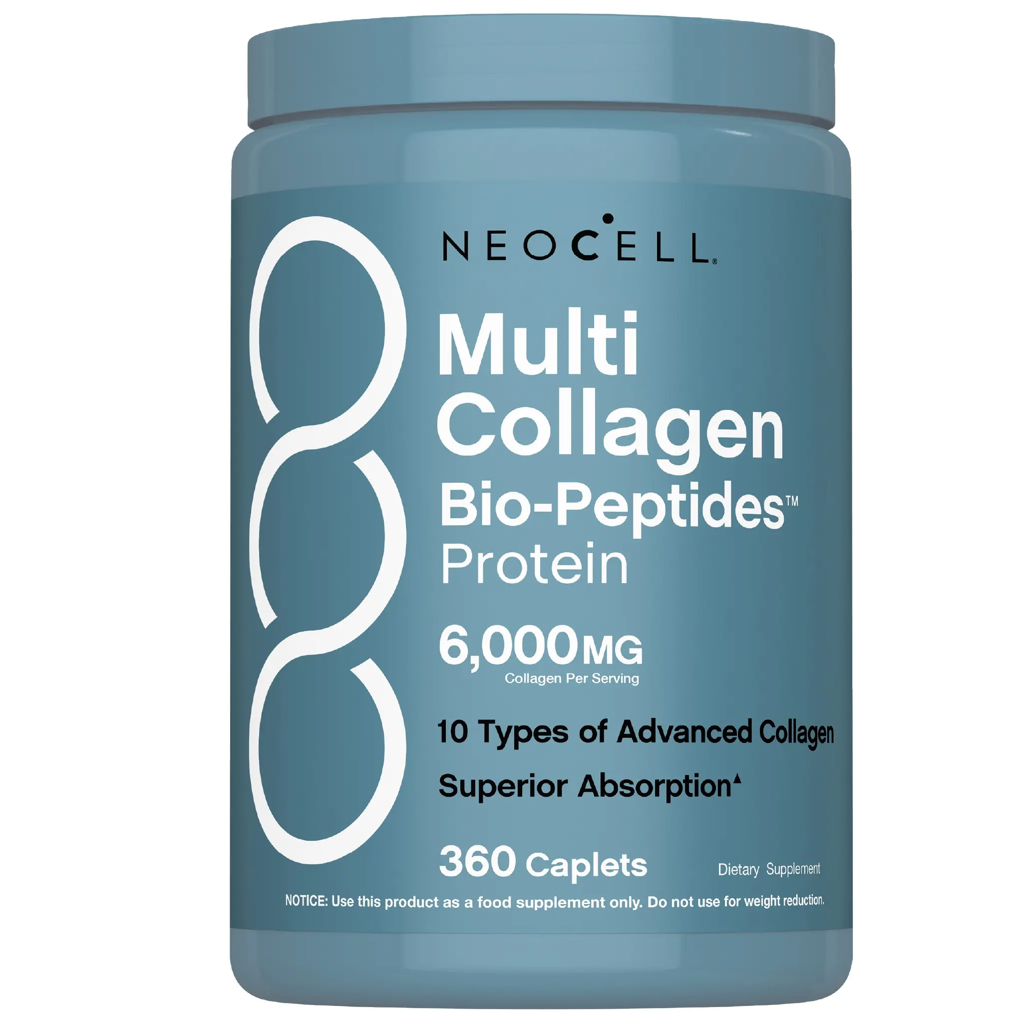 NeoCell Multi Collagen Peptides - 360 Caplets - Superior Absorption - Types I, II, III IV, VIII, X, XII, XXII - for Women and Men NeoCell Multi Collagen Peptides - 360 Caplets - Superior Absorption - Types I, II, III IV, VIII, X, XII, XXII - for Women and Men