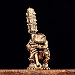 Vintage Brass Frog Statue, Retro Office Desk Decor, Sculpture Desk Decor, Tea Pet Figurine, Art Figurine, Quirky Home or Office Desktop Decoration, Unique Frog Ornament