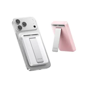 iWALK Qi2 Certified 15W Magnetic Wireless Power Bank 10000mAh Foldable Stand LED Display Fast Charging for iPhone 17/16/15/14/13/12 Pro/Pro Max/Plus/Mini White Metal Portable Rechargeable Battery Adjustable Stand Secure Charging - Charger, Accessories