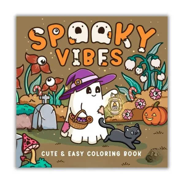 Spooky Vibes: Coloring Book for Adults and Teens with Cute Creepy Characters and Hygge Scenes, Easy and Cozy Designs for Relaxation and Stress Relief (Spooky - Cute - Easy Coloring)